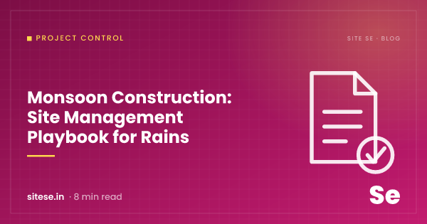 Monsoon Construction: Site Management Playbook for Rains — Project Control guide cover, Site Se