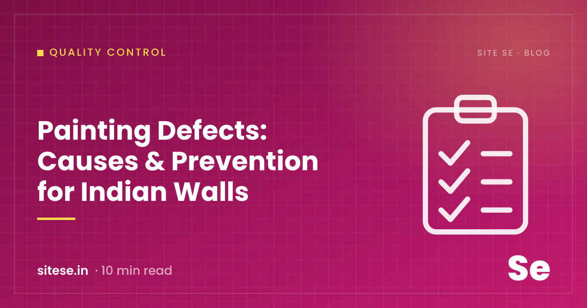 Painting Defects: Causes & Prevention for Indian Walls — Quality Control guide cover, Site Se